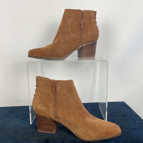 ALDO Tan Suede Lace Back Booties - Picture 2 of 5